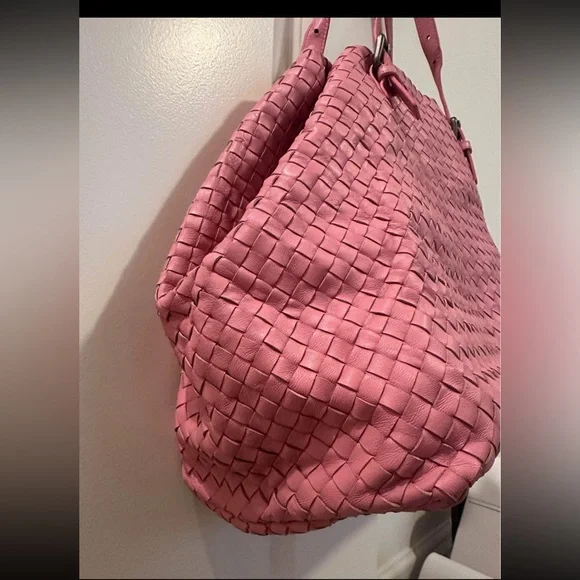 Pink Woven intrecciato Tote Bag - Picture 4 of 8